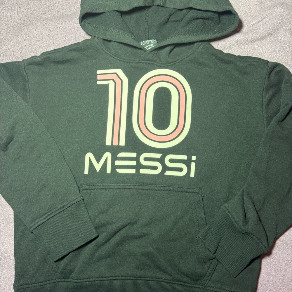 EUC Messi Collection Black Sweatshirt Hoodie Kids Size Medium (8)